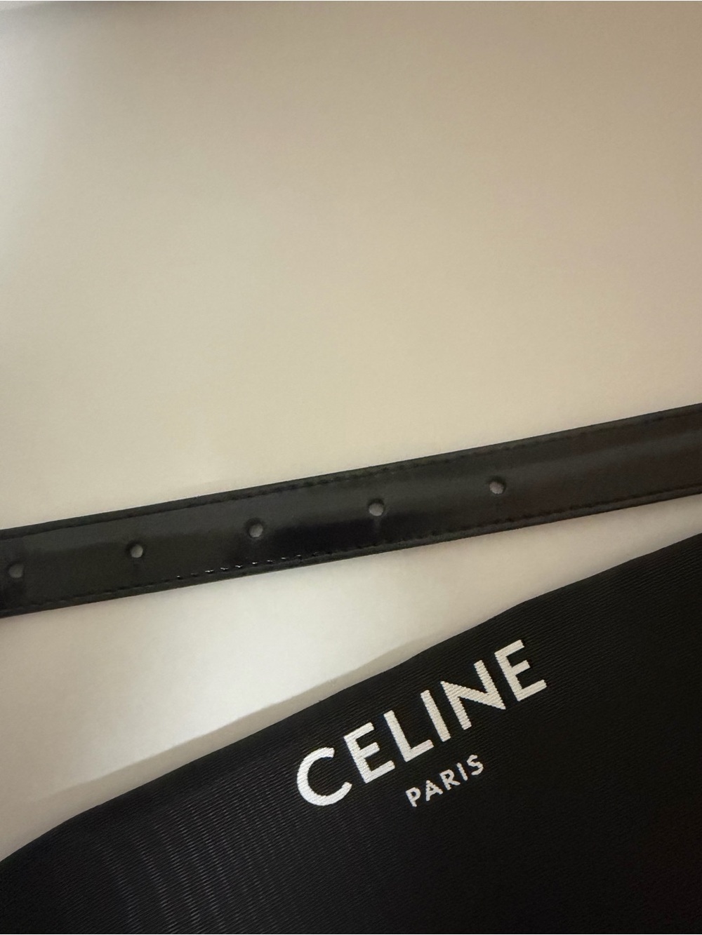 Celine Black Leather Belt with Gold Triomphe Buckle - Picture 6 of 8